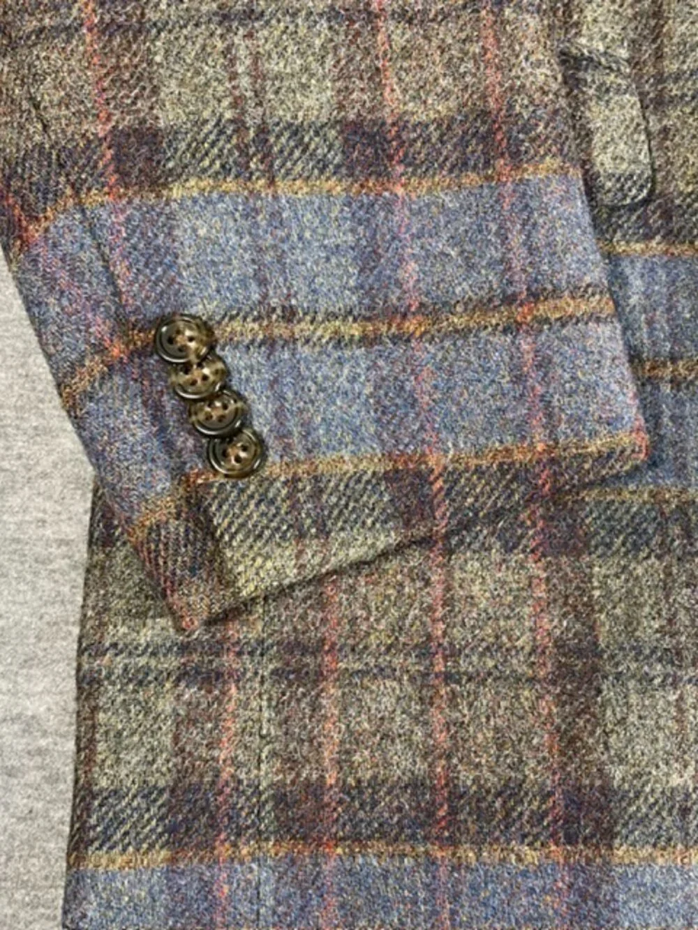 Hart Schaffner Marx Wool Brown Blue Plaid Blazer Made USA Sport Coat 46R Preppy